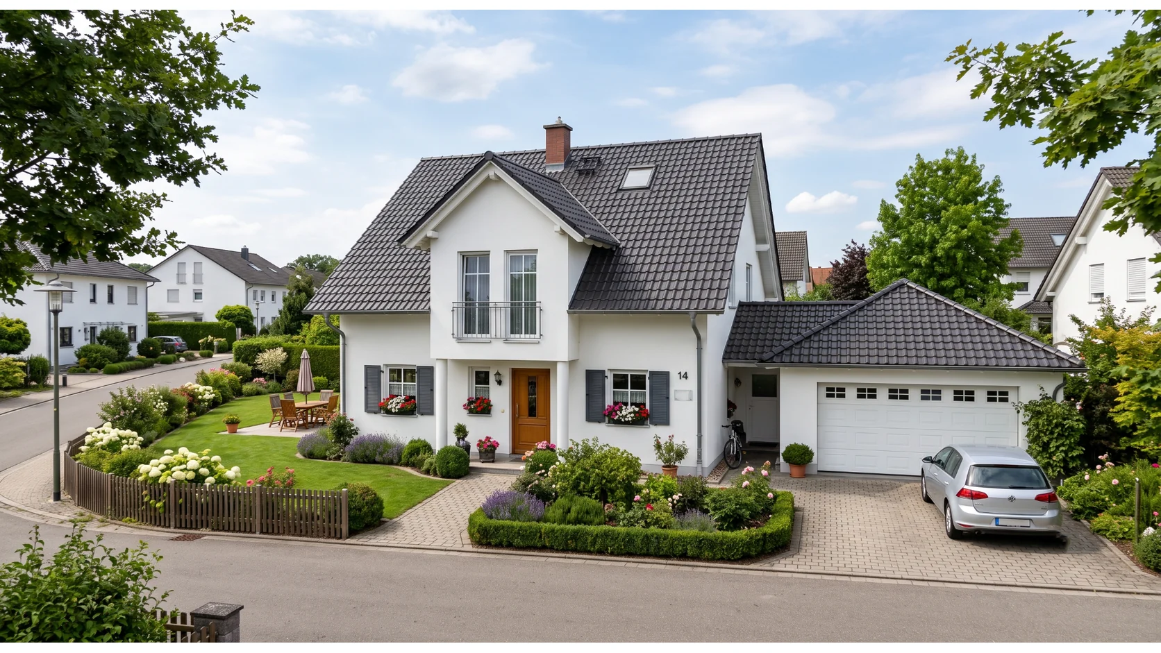 Hochwertiges Einfamilienhaus als Symbol für professionelle Immobilienvermittlung